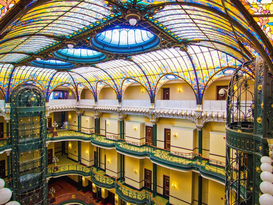 Interior of the Gran Hotel Ciudad de Mexico