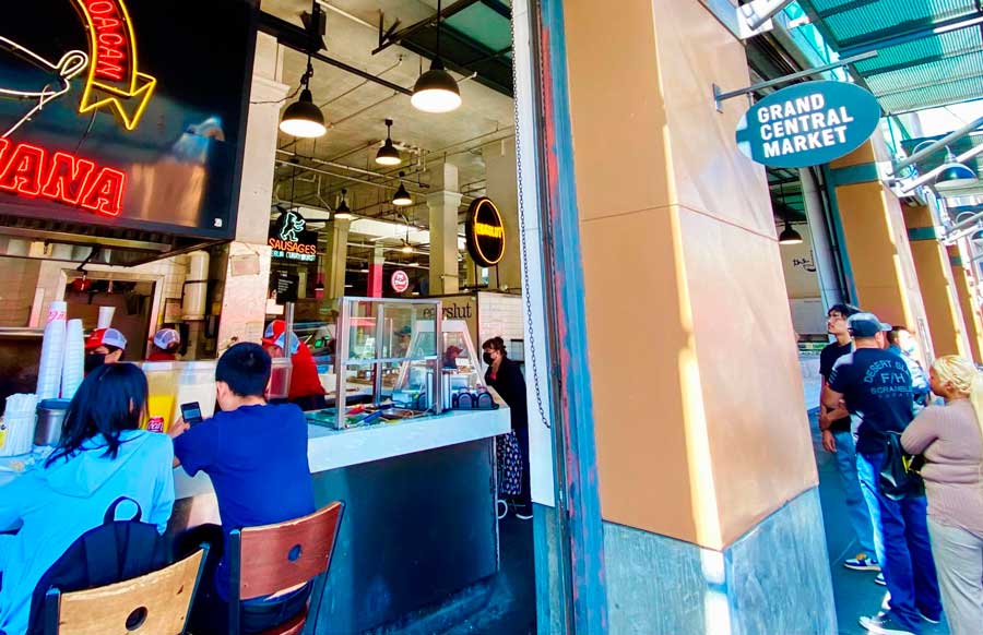 View of people in Grand Central Market
