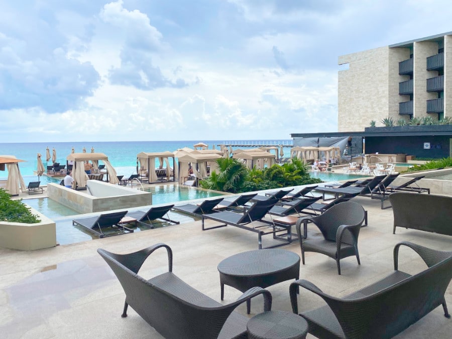 View from the Grand Hyatt Loungers by infinity pool