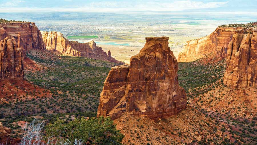 Overlooking view of the Grand Junction in summer
