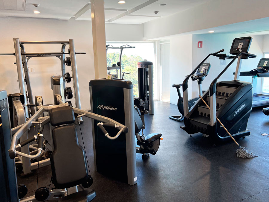 View of gym equipment in Grand Park Royal