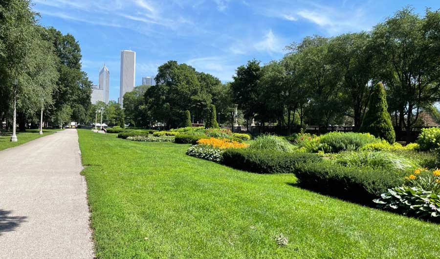 The Grant Park under the clear blue sky