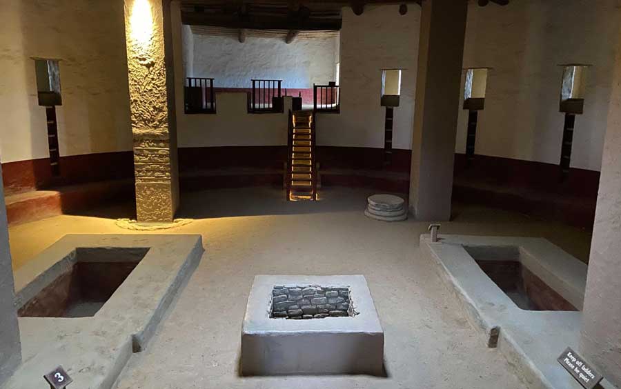 View from the inside of great kiva in Aztec Ruins National Monument