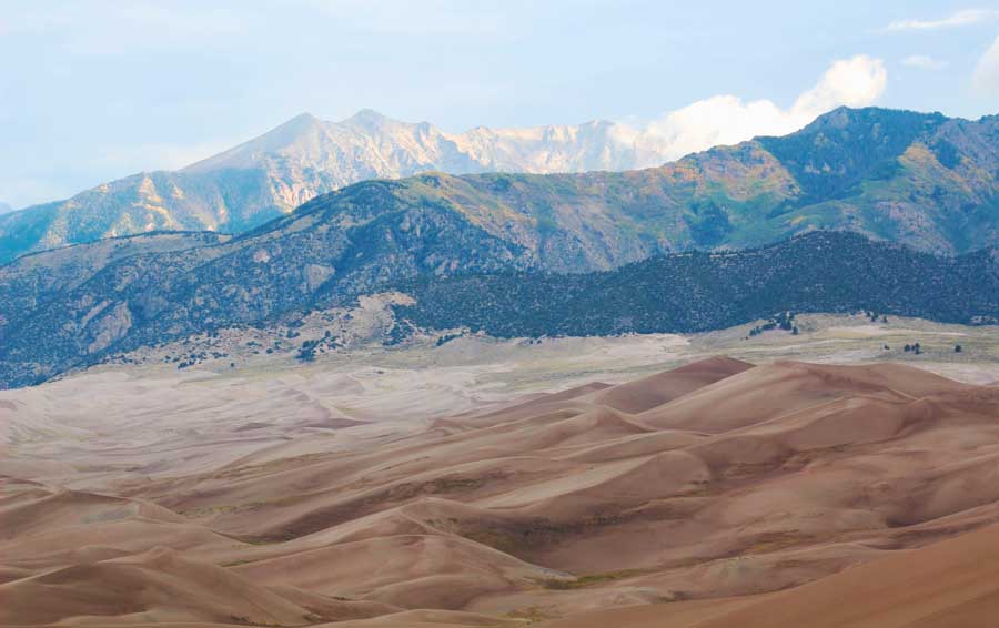 View from the Great Sand Dunes National Park in Alamosa, Colorado
