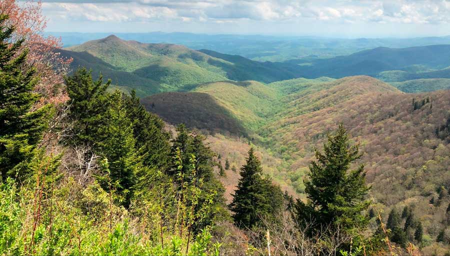Overlooking view of the Great Smoky Mountains National Park