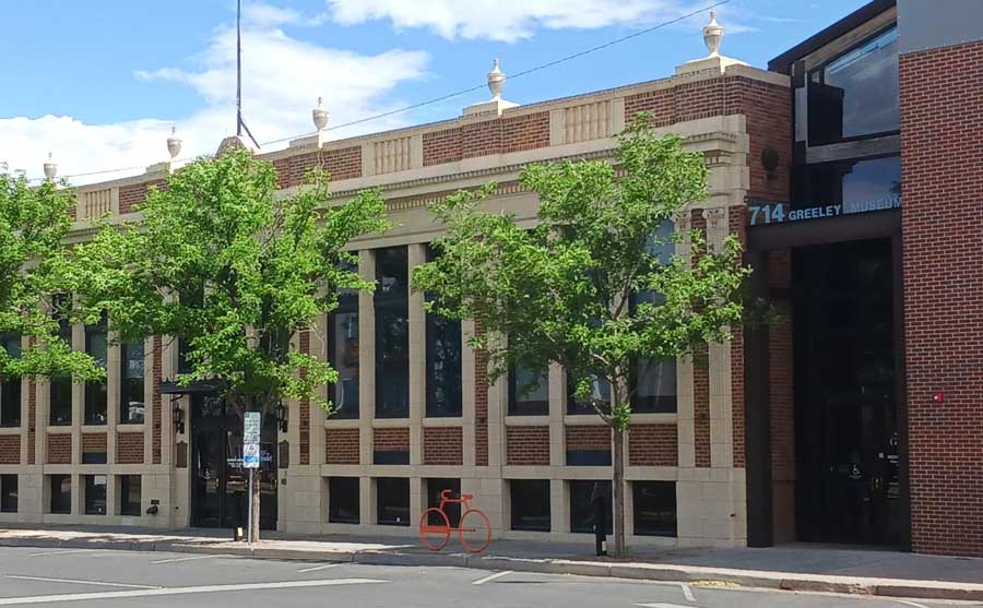View of the entrance to Greeley History Museum building