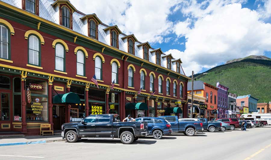 View of store shops in Greene Street Silverton