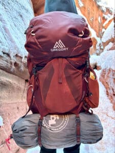 View of the Gregory Maven backpack external organization