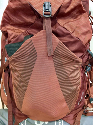 View of the pocket on the front face of the Gregory Maven backpack