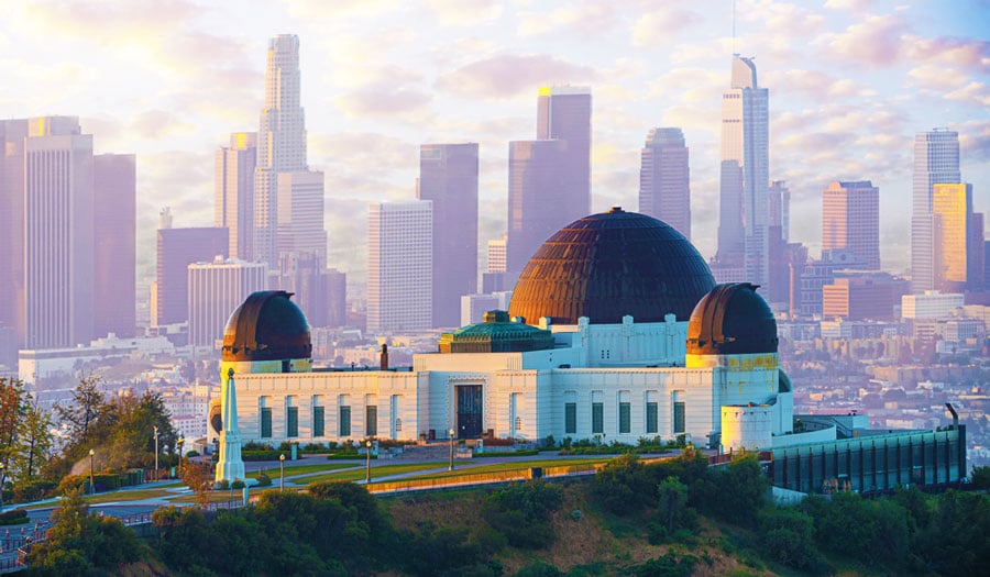 The Griffith Observatory from afar