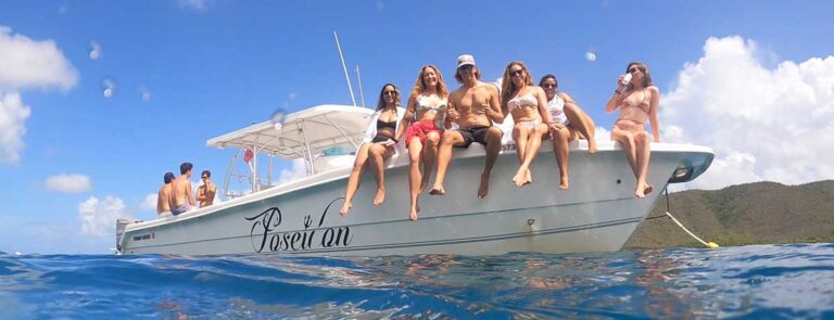 Friends of the author on a boat in the waters of the US Virgin Islands