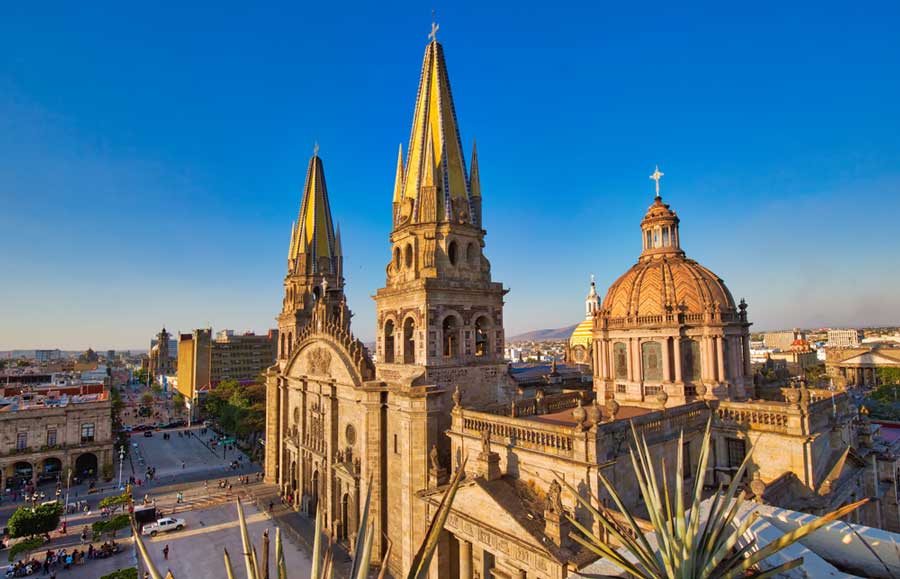 Aerial view of The Guadalajara Cathedral