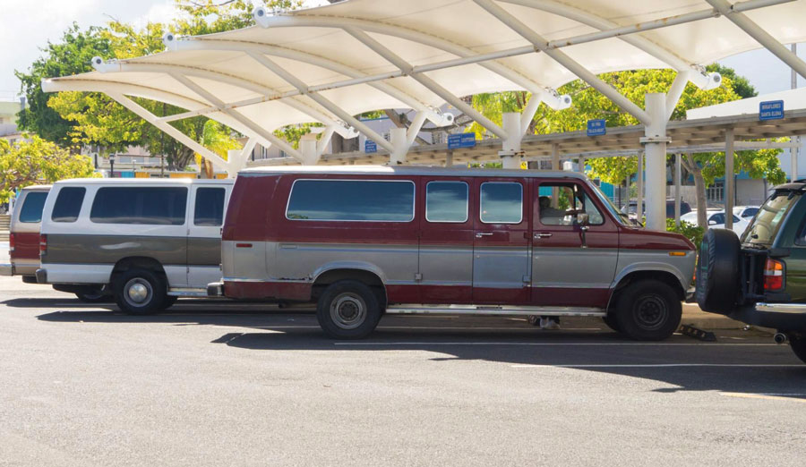 View of vehicles parked in a parking lot in Puerto Rico