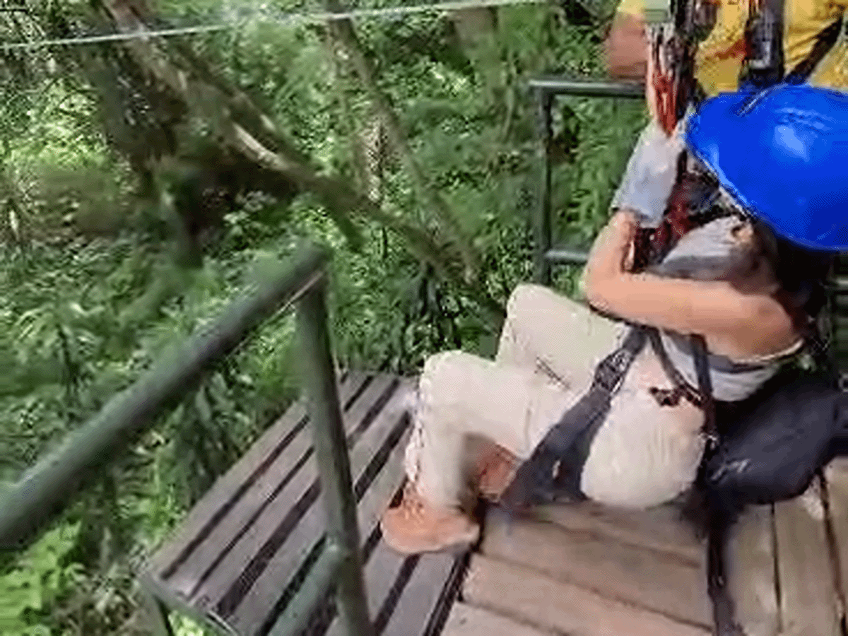 The author, Lea Rose Allbaugh enjoying ziplining in Guatemala