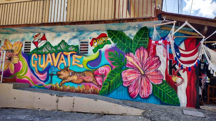 View of the colorful mural in Pork Highway