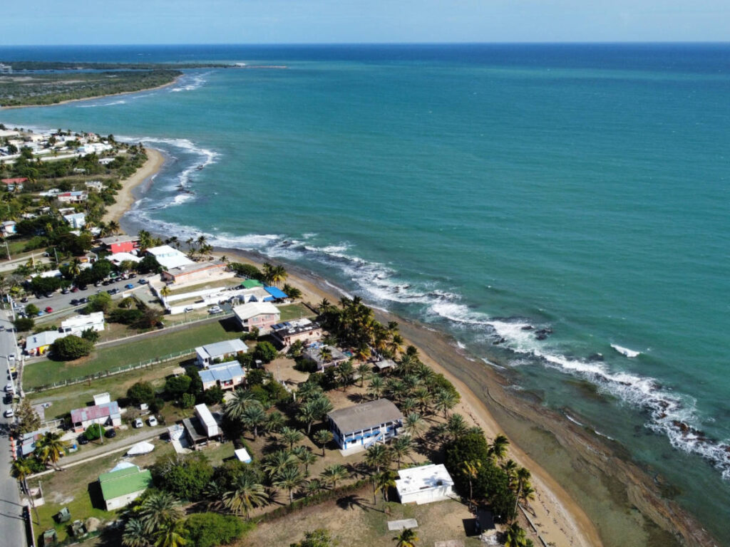 Aerial view of the coastal area of Guayama