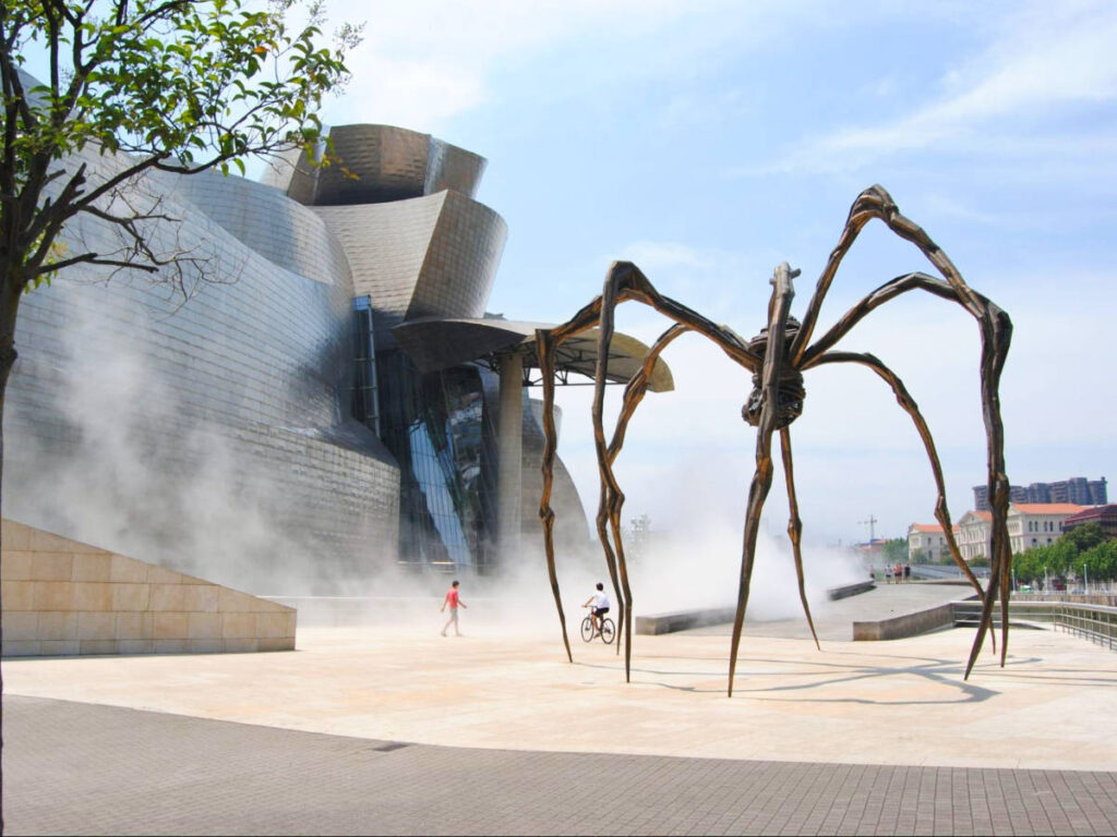 The huge spider sculpture in Guggenheim Bilbao