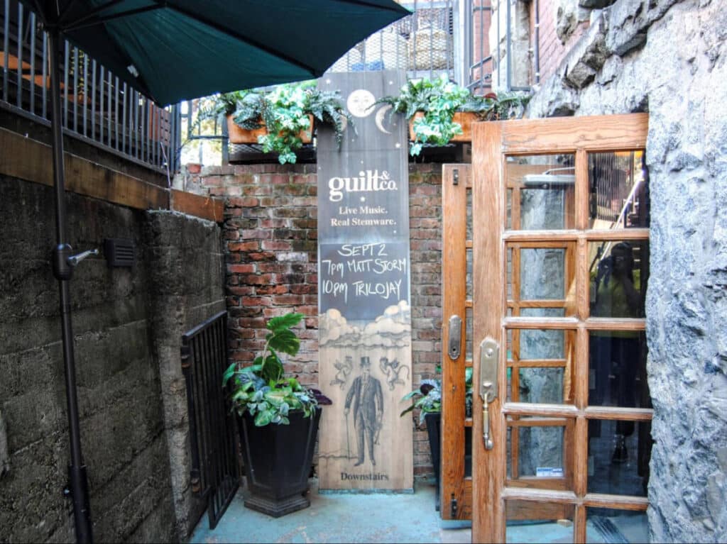 View at the entrance to Guilt & Co.