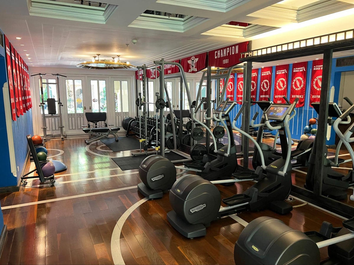 Different kinds of gym equipment inside the Department of Physical Education