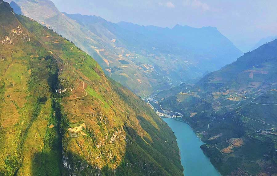 Overlooking view of the Ha Giang Vietnam