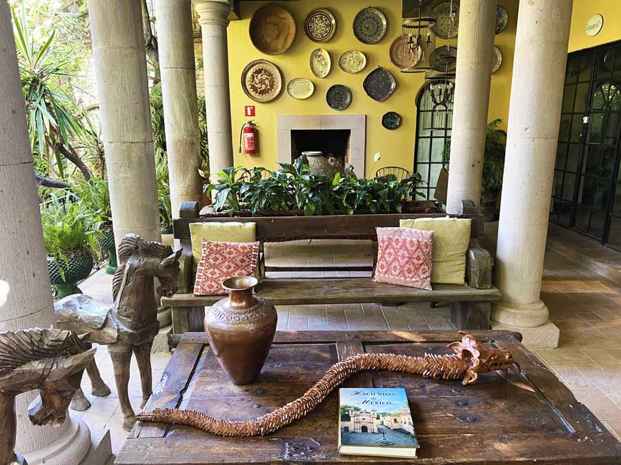 View of a relaxing area in Hacienda El Santuario