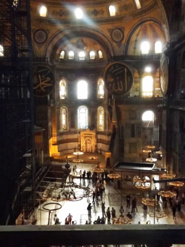 View from the inside of Hagia Sophia
