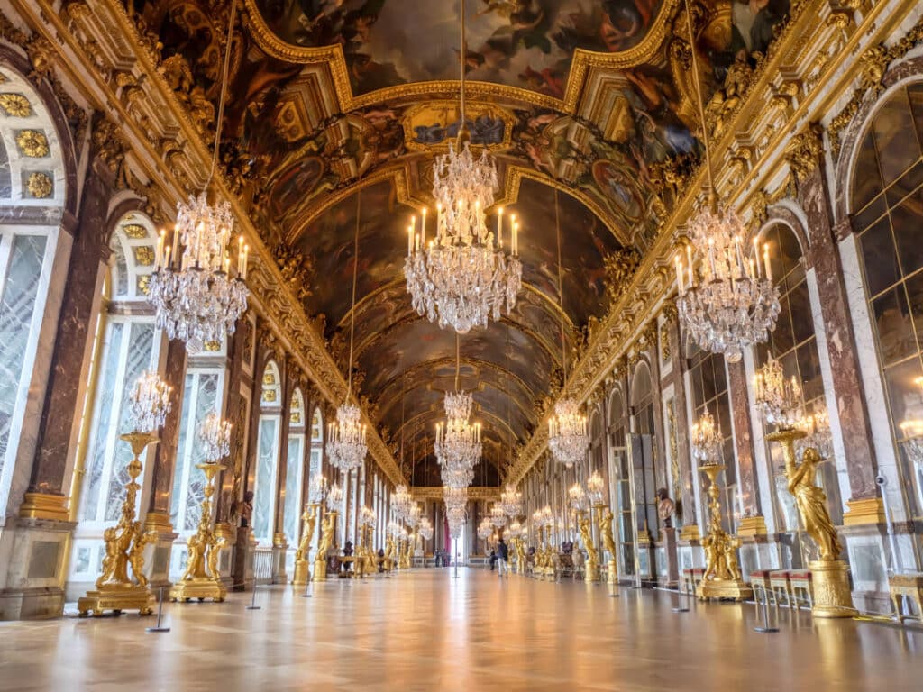 The Hall of Mirrors at Versailles from the inside