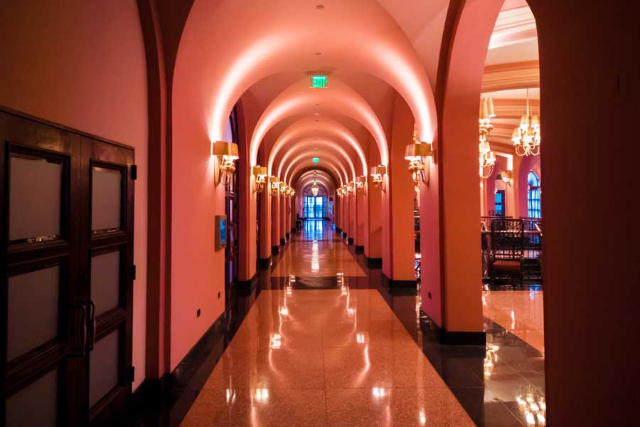 View from a hallway inside the Condado Vanderbilt Hotel