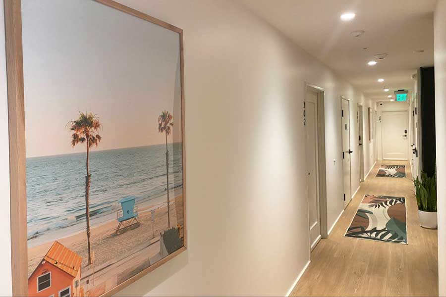 View from the hallway of The Brick Hotel
