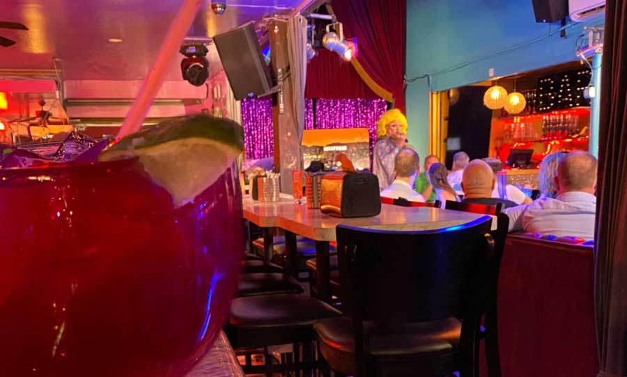 People inside the Hamburger Mary’s in West Hollywood