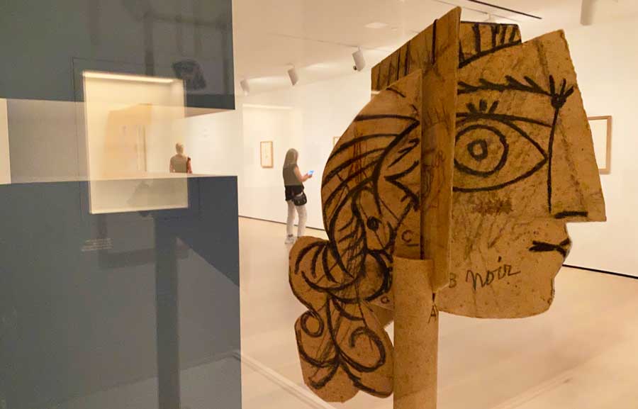 A cardboard sculpture displayed in Hammer Museum