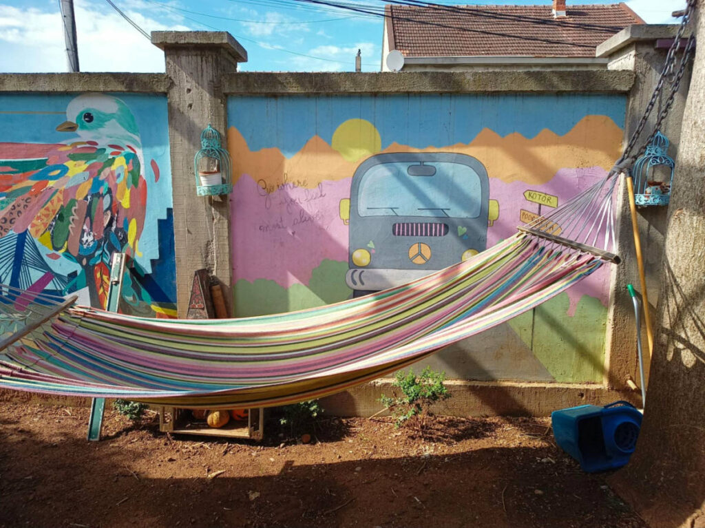 Colorful hammock at Q Podgorica