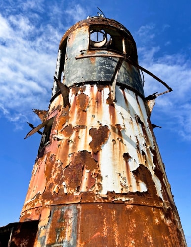 A rickety lighthouse of Hams Bluff in St Croix
