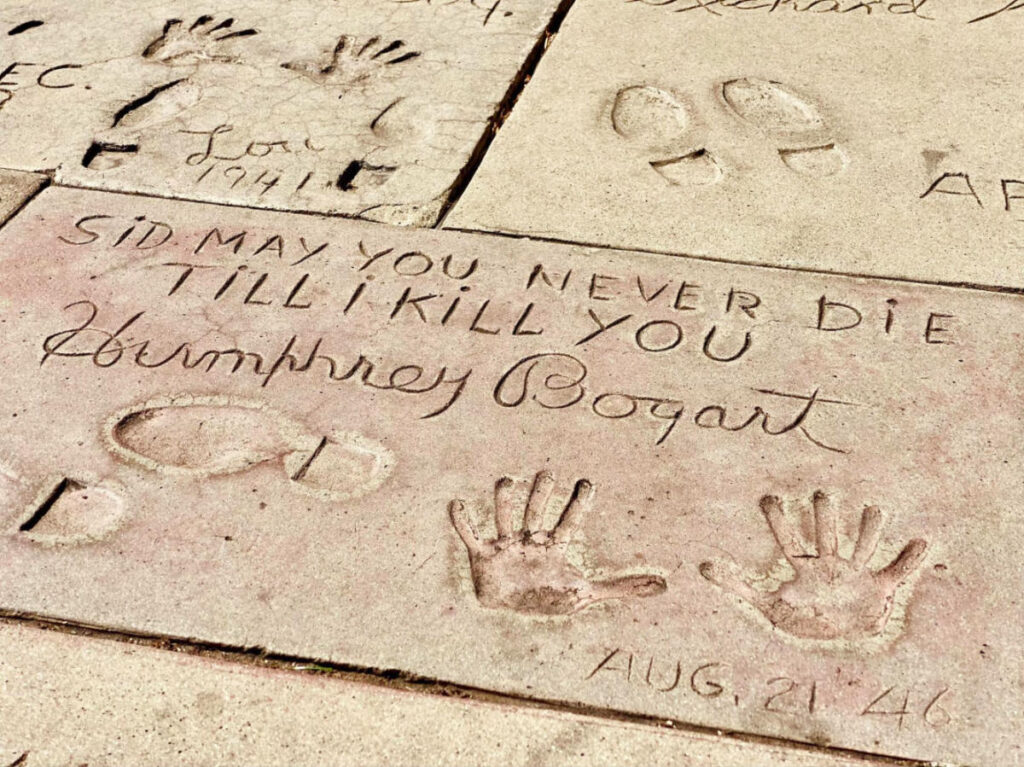 Hand and footprints of famous stars at TCL Chinese Theatre, Hollywood