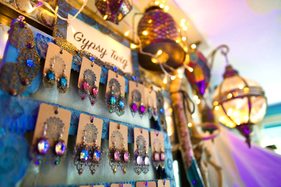 View of the displayed handmade Gypsy Bohemian Style jewelry