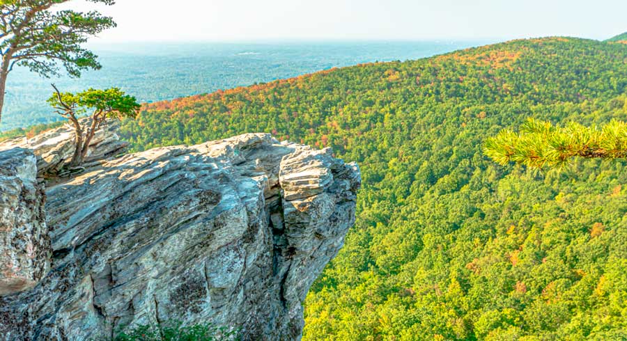 Overlooking view from the top of Hanging Rock State Park
