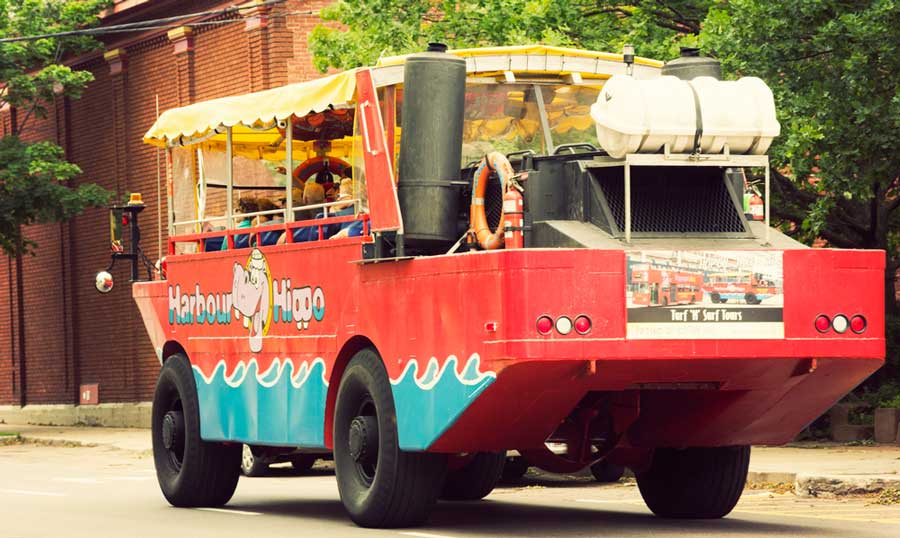 A Harbour Hippo on a street in Charlottetown