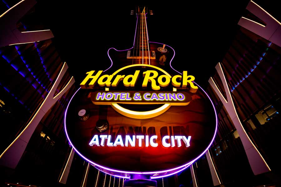View of a big guitar in Hard Rock Hotel and Casino in Atlantic City