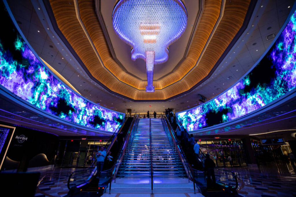 View of a staircase inside the Hard Rock Hotel