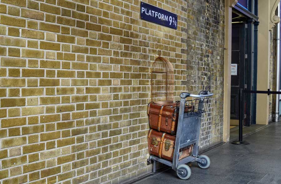 The iconic Harry Potter Platform 9 3/4 in London