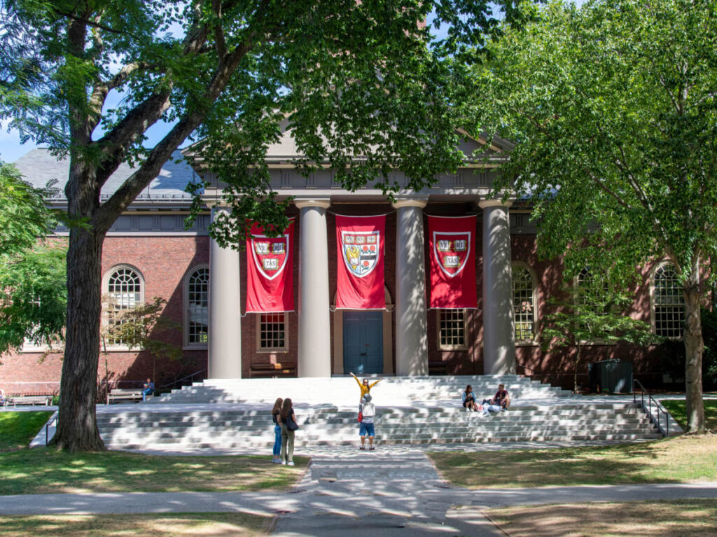 View of Harvard University from Harvard Yard