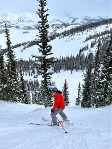 The author's husband at the Headwall Glades