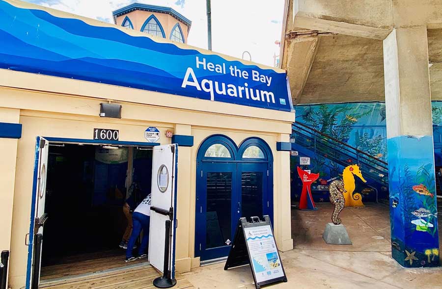 View of the entrance to Heal the Bay Aquarium