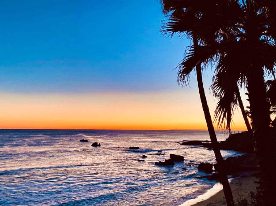 View of the beautiful sunset horizon in Heisler Park