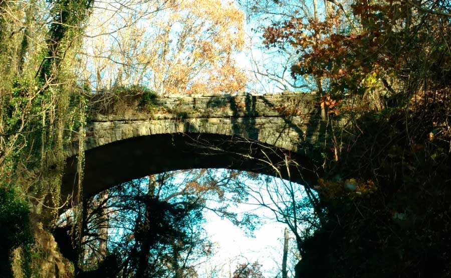 View of the Helen’s Bridge over a river