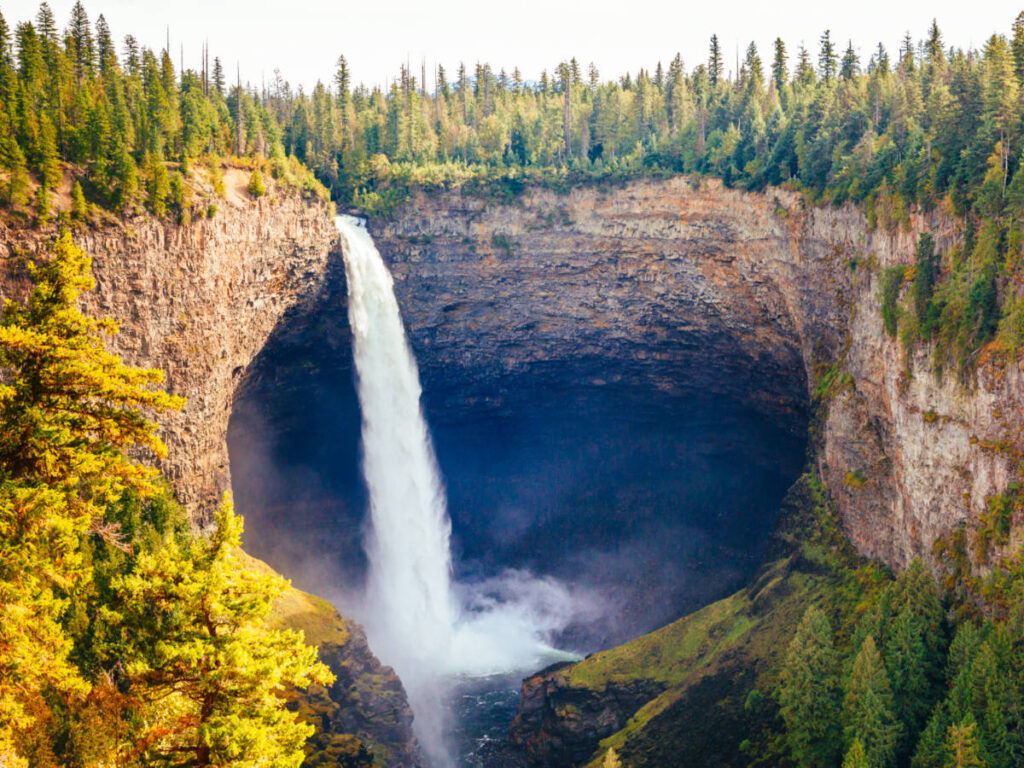 Aerial view of Helmcken Falls in Wells Gray Provincial Park