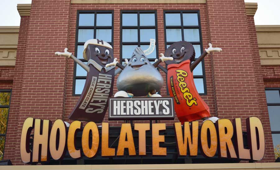 View of the sign at the Hershey's Chocolate World
