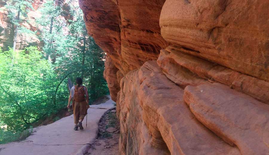 The author during her hike at the Hickman Bridge Trail