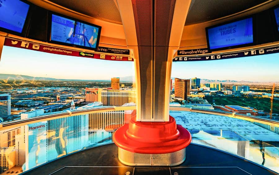 Cityscape view from the High Roller Observation Wheel