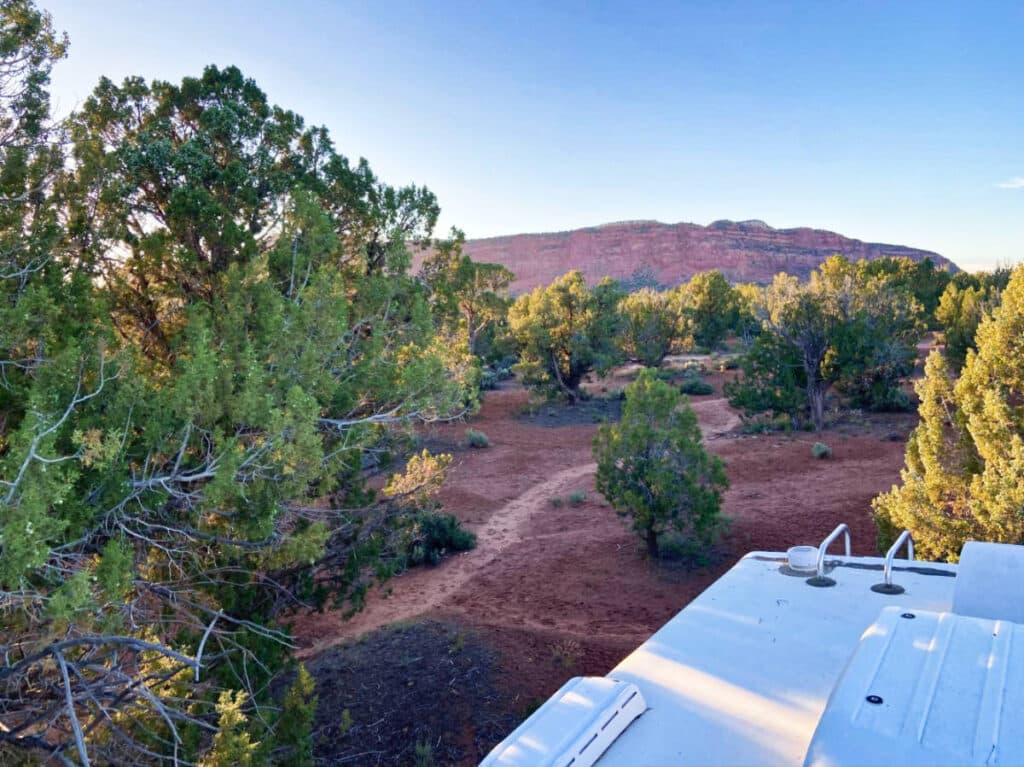 Overlooking view of the BLM campsite at Highway 89 East